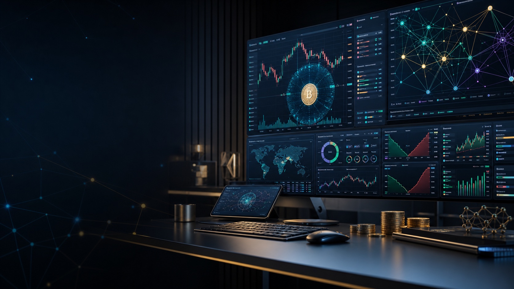 Crypto trading dashboard and blockchain analytics workspace